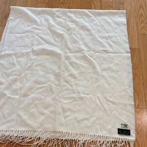 Cream Cashmere Fringed scarf by Hilltop